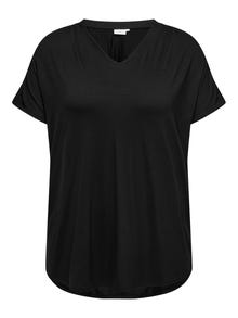 ONLY Curvy v-neck dress -Black - 15342360