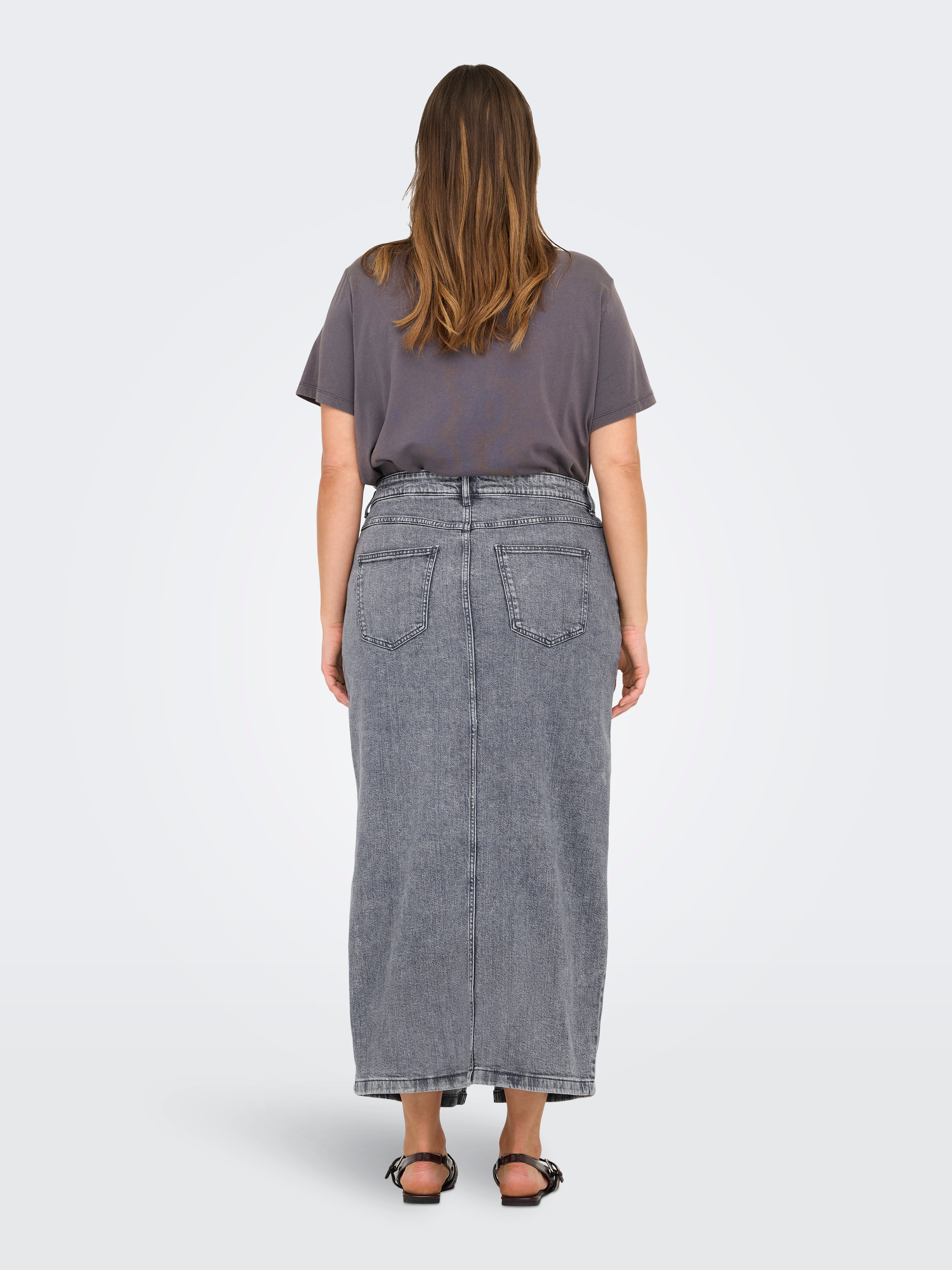CARMYLAH Denim Long skirt | Light Grey | ONLY®