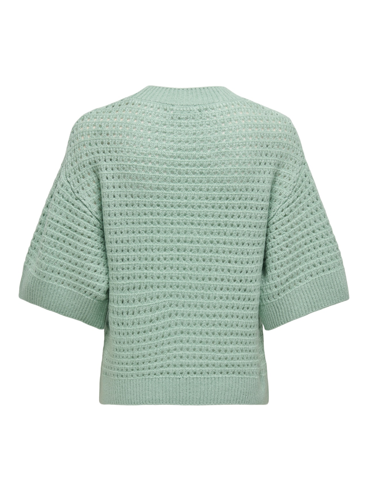 ONLY Knit Fit Rundhals Gerippte Ärmelbündchen Tief angesetzte Schulter Pullover -Frosty Green - 15342482