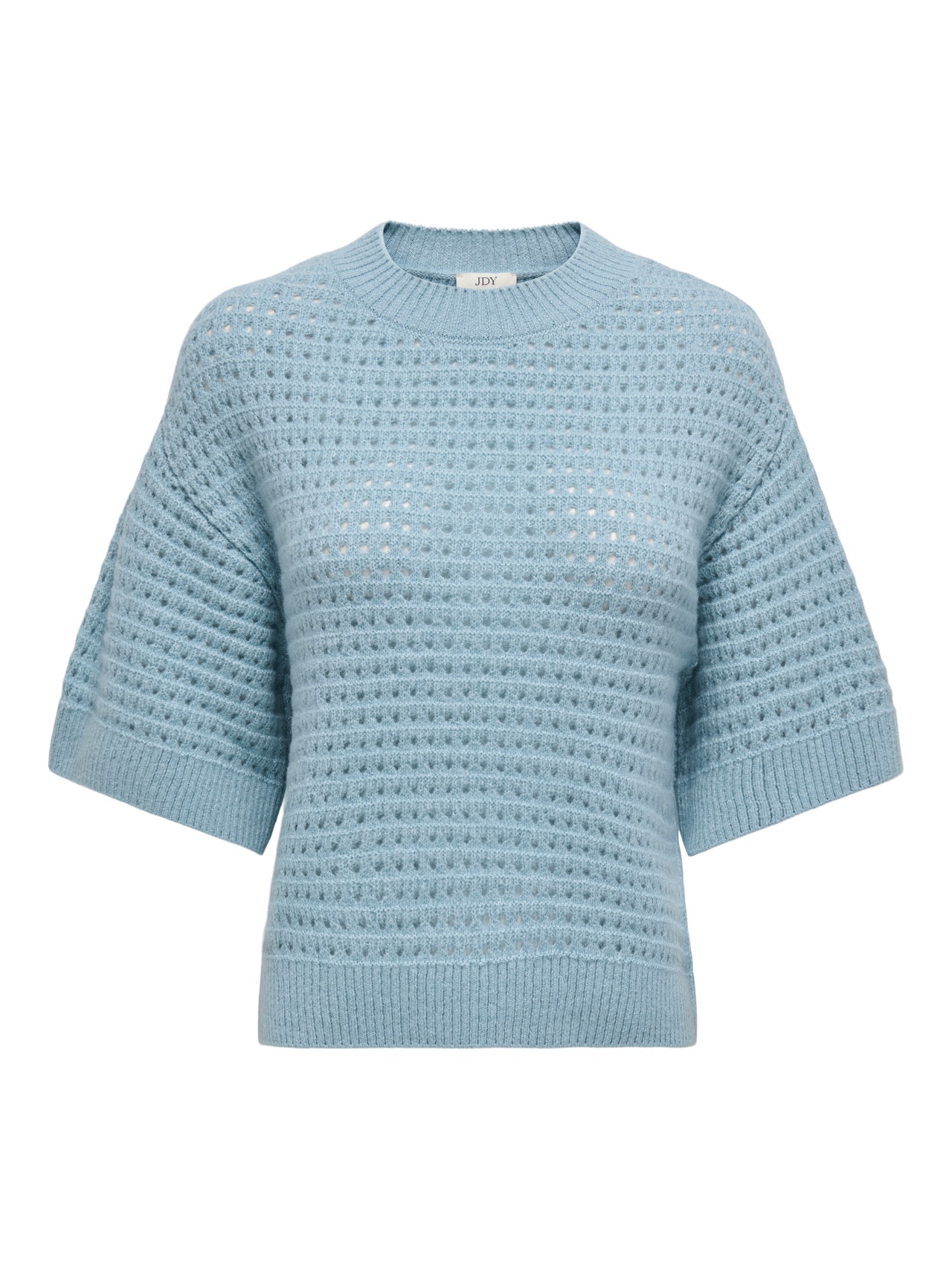 ONLY Knit Fit Round Neck Ribbed cuffs Dropped shoulders Pullover -Powder Blue - 15342482
