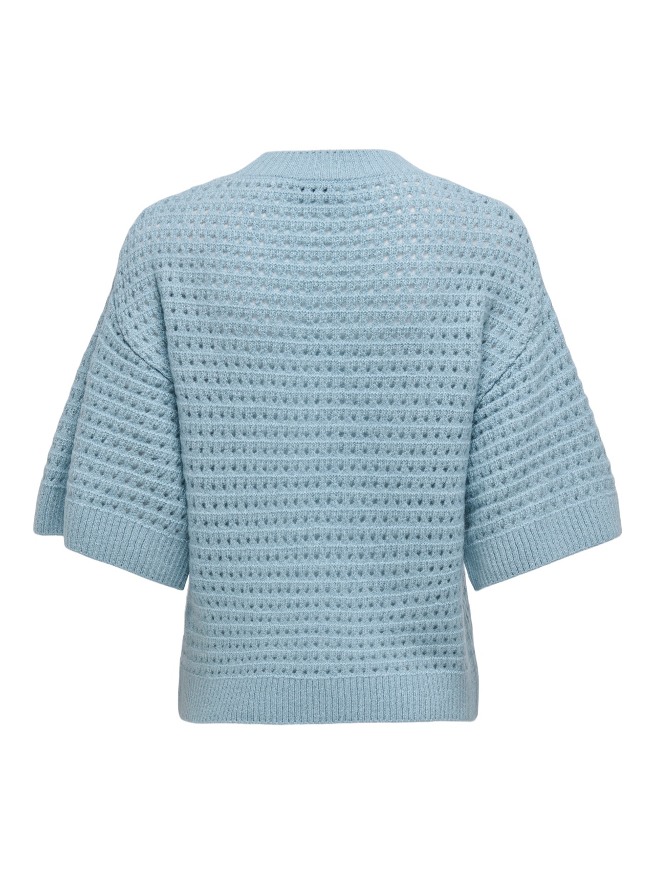 ONLY Knit fit O-hals Geribde mouwuiteinden Verlaagde schoudernaden Pullover -Powder Blue - 15342482