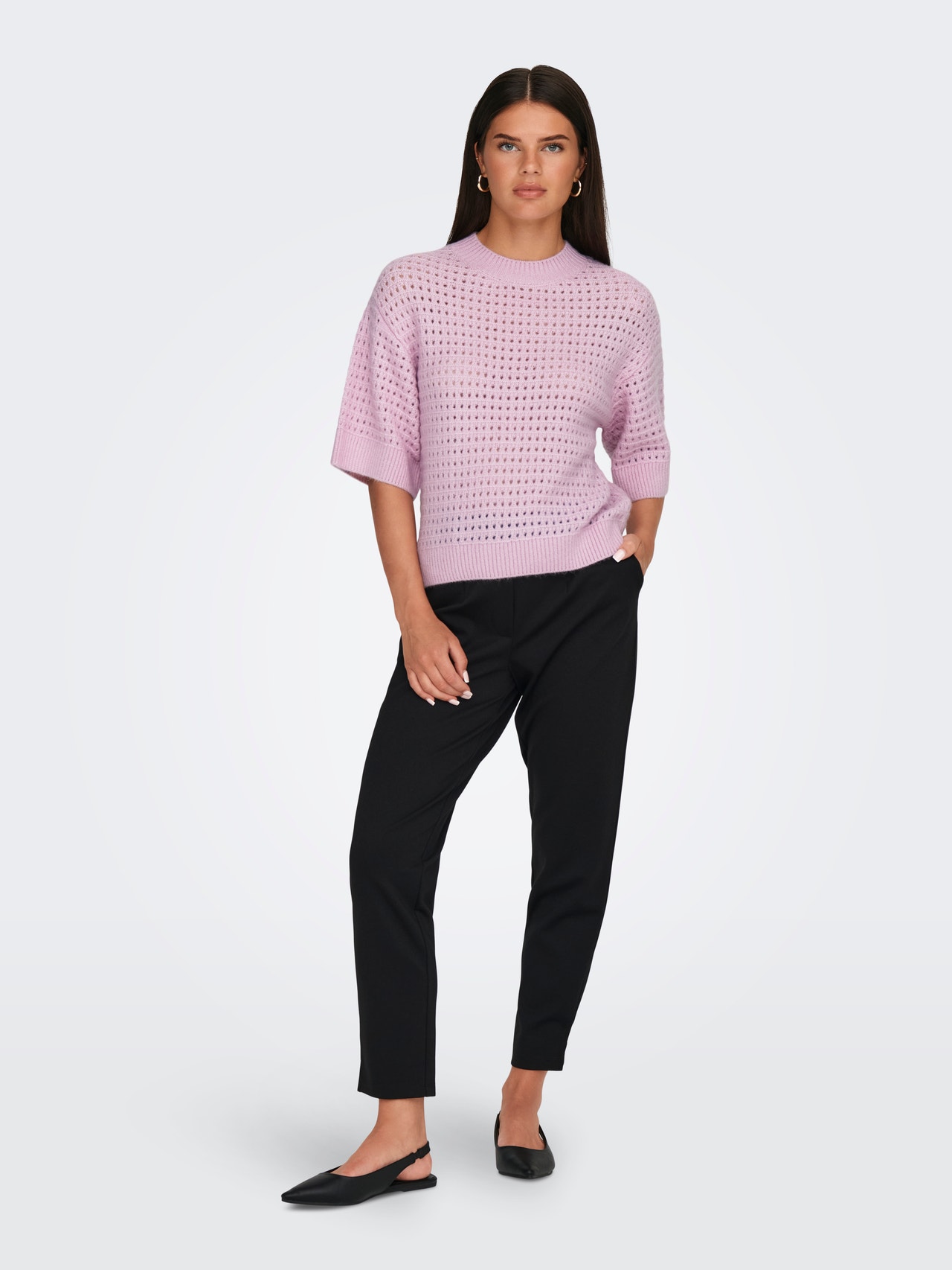 ONLY O-neck knitted top -Winsome Orchid - 15342482