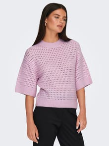 ONLY O-neck knitted top -Winsome Orchid - 15342482