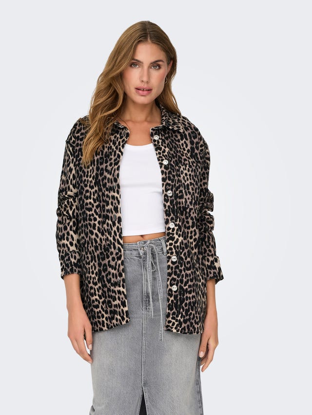 ONLY Lang leopard skjorte - 15342526