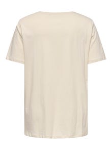 ONLY Oversized fit O-hals Curve T-shirts -Birch - 15342580