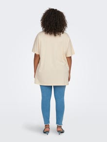 ONLY T-shirt Oversize Fit Paricollo Curve -Birch - 15342580