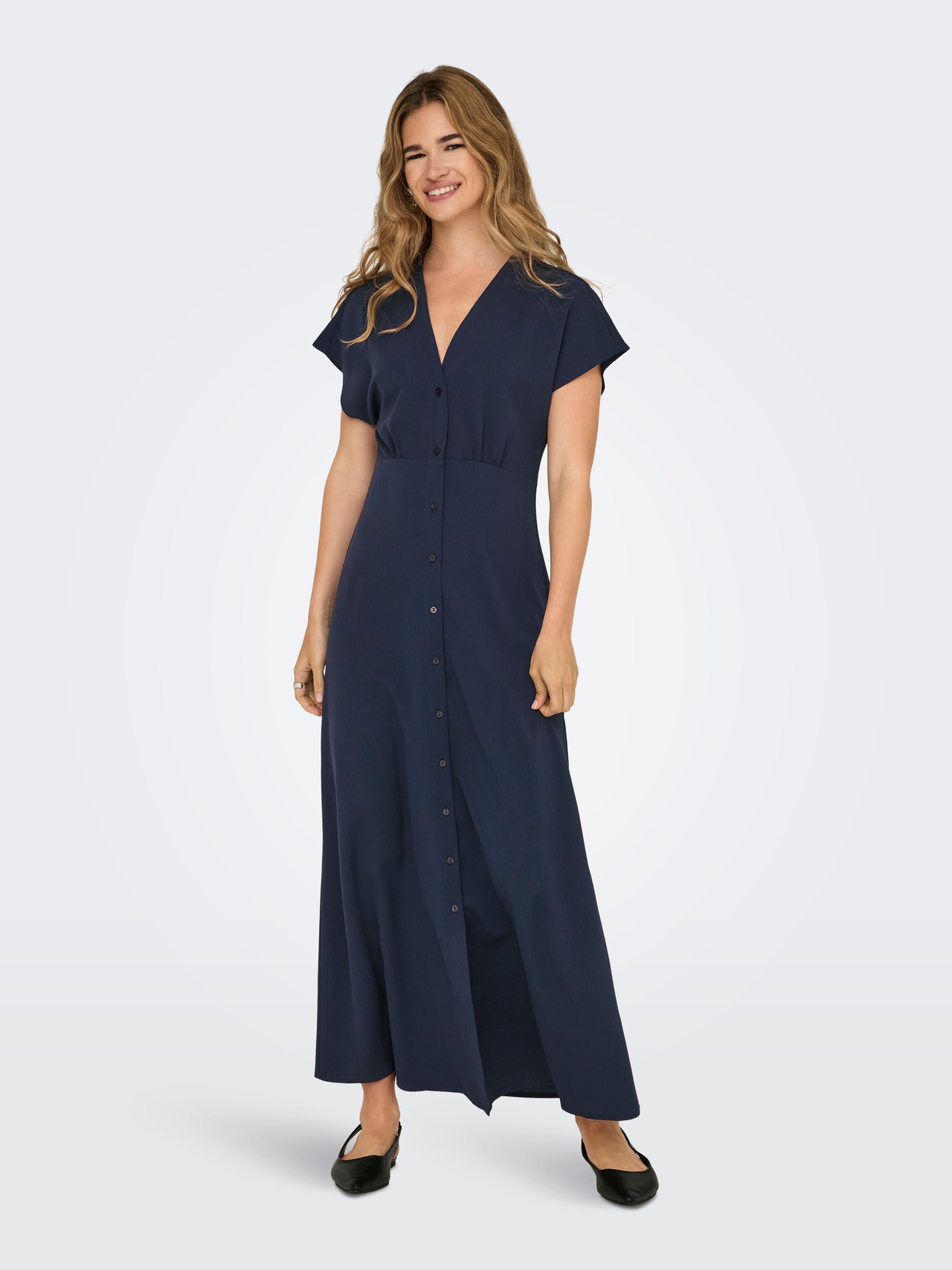 ONLY Tavapärane lõige V-kaelus Pikk kleit -Night Sky - 15342655