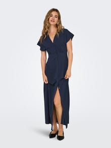 ONLY Tavapärane lõige V-kaelus Pikk kleit -Night Sky - 15342655