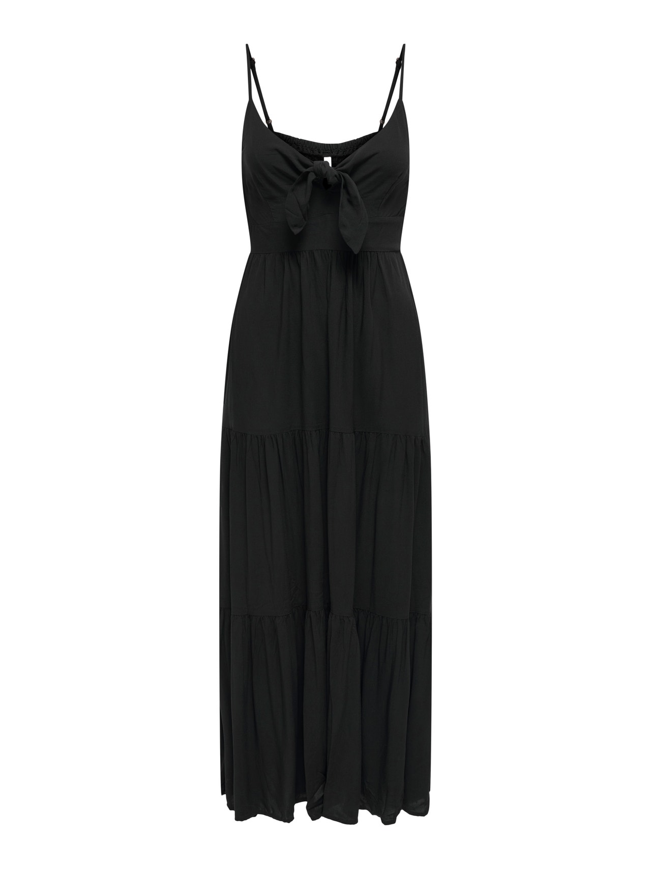 ONLY Regular Fit Round Neck Adjustable straps Long dress -Black - 15342736