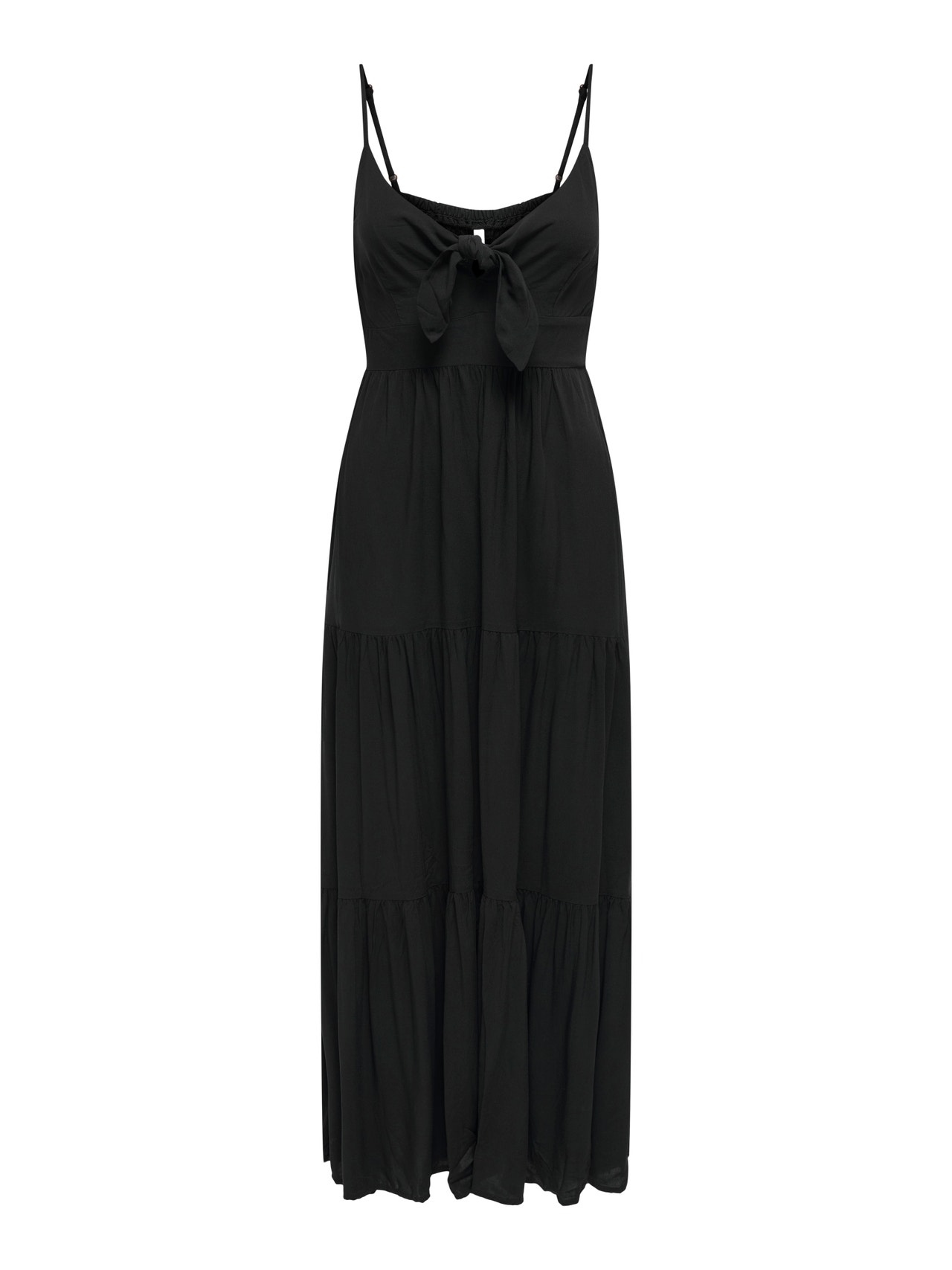 ONLY Vestido largo Corte regular Cuello redondo Tiras ajustables -Black - 15342736