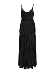 ONLY Krój regularny Okrągły dekolt Regulowane paski Długa sukienka -Black - 15342736