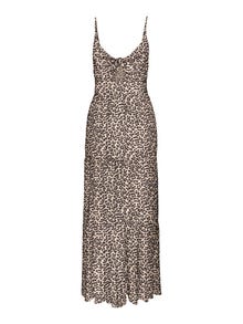 ONLY Maxi kjole med flæser -Brown Rice - 15342736
