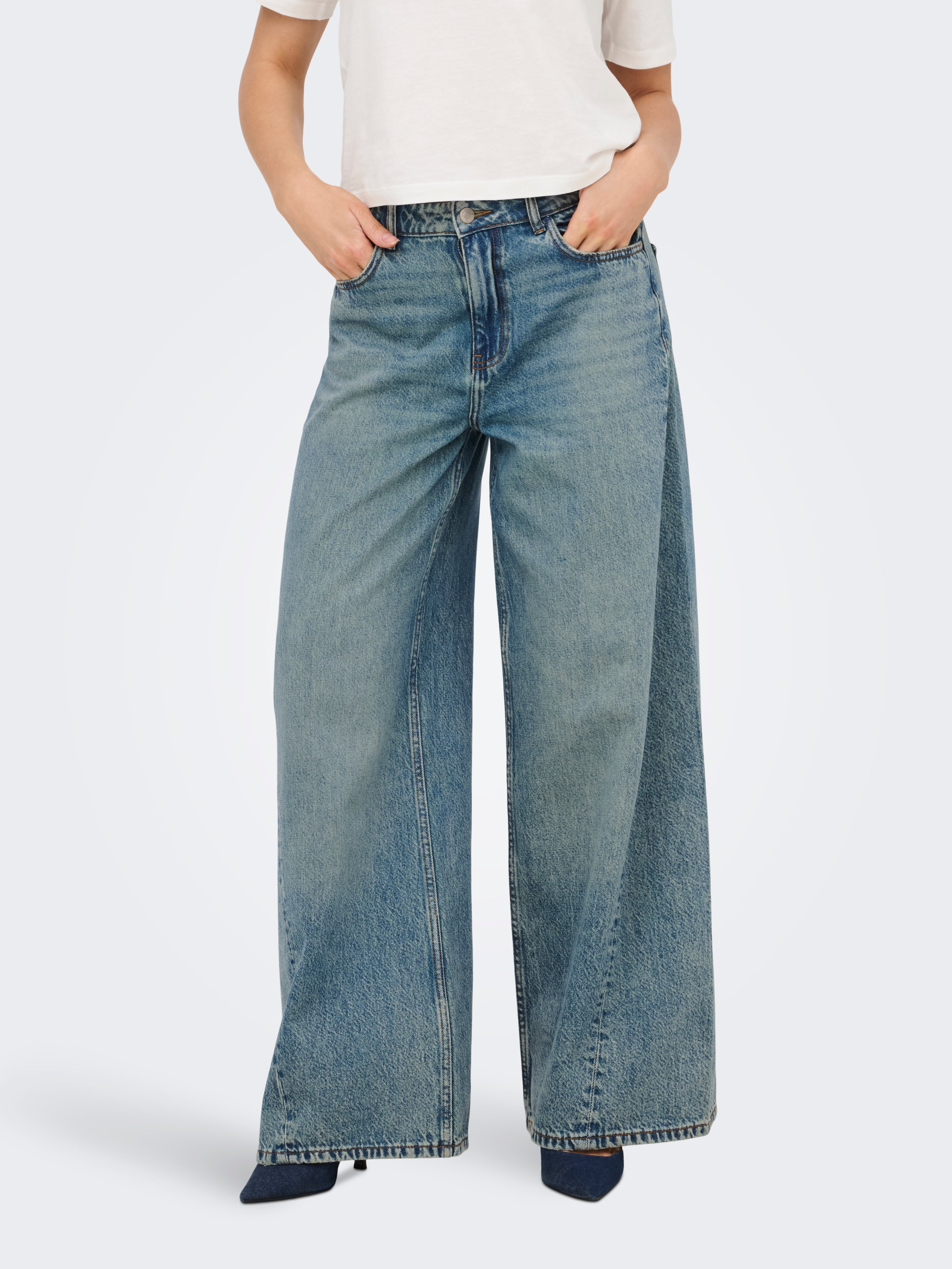 Jdycarina Hohe Taille Weiter Beinschnitt Jeans