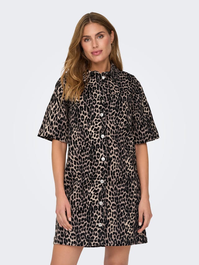 ONLY Leopard klänning - 15342790