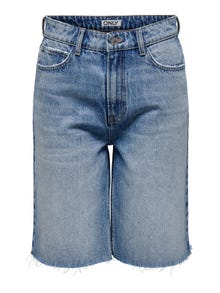 ONLY Locker geschnitten Hohe Taille Shorts -Medium Blue Denim - 15342820