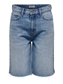 ONLY Loose fit Høy midje Shorts -Medium Blue Denim - 15342820