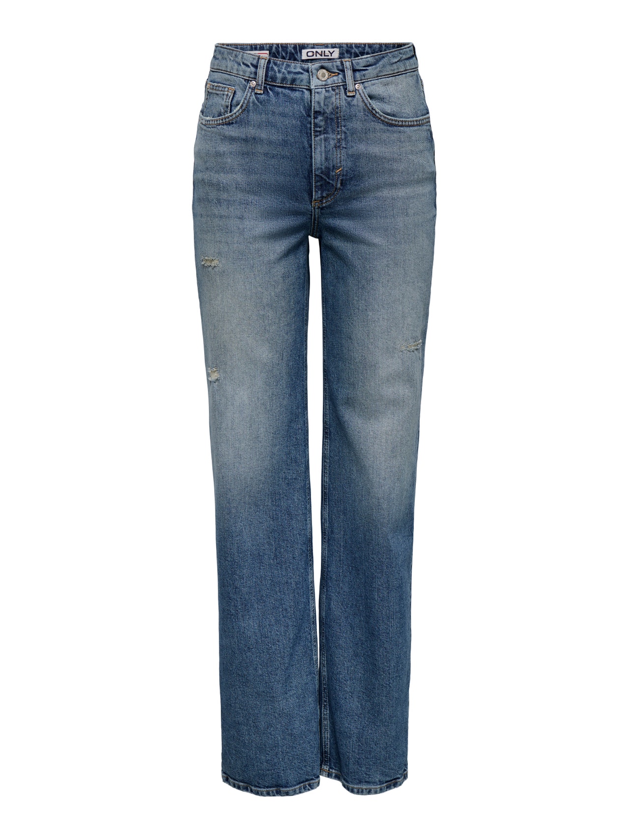 ONLY ONLJUICY Vysoký pas Wide Leg Fit Džíny -Dark Blue Denim - 15342868