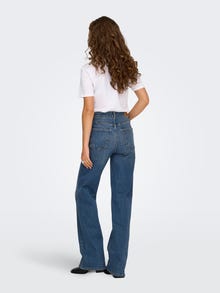 ONLY ONLJUICY Hohe Taille Weiter Beinschnitt Jeans -Dark Blue Denim - 15342868