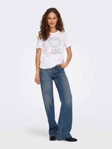 ONLY ONLJUICY Hohe Taille Weiter Beinschnitt Jeans -Dark Blue Denim - 15342868