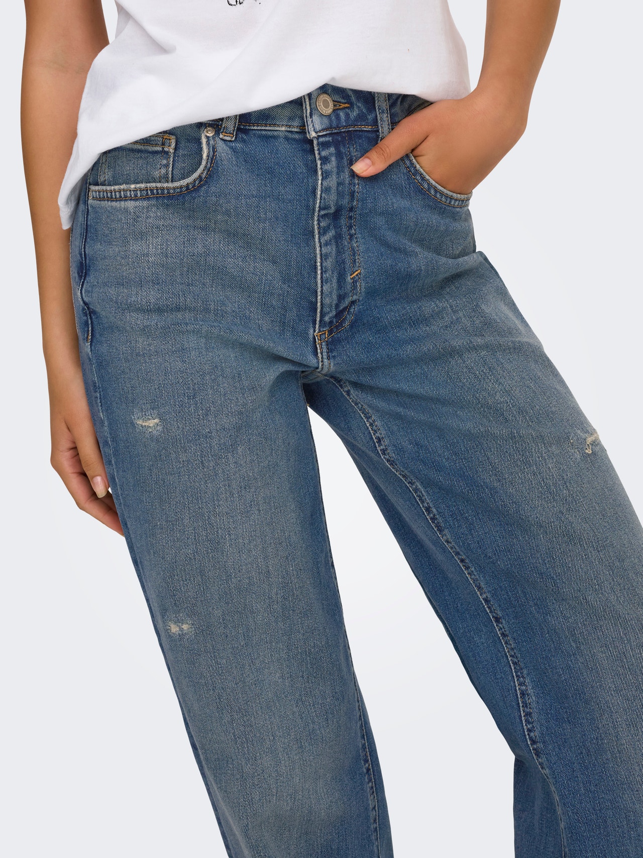 ONLY ONLJUICY Vysoký pas Wide Leg Fit Džíny -Dark Blue Denim - 15342868