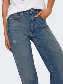 ONLY ONLJUICY Vysoký pas Wide Leg Fit Džíny -Dark Blue Denim - 15342868