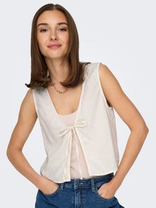 ONLY V-neck sleeveless top -Marshmallow - 15342971