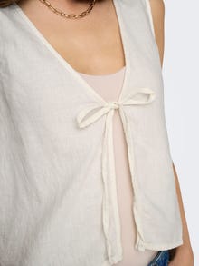 ONLY V-neck sleeveless top -Marshmallow - 15342971