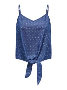 ONLY Tavapärane lõige V-kaelus Top -Medium Blue Denim - 15343004