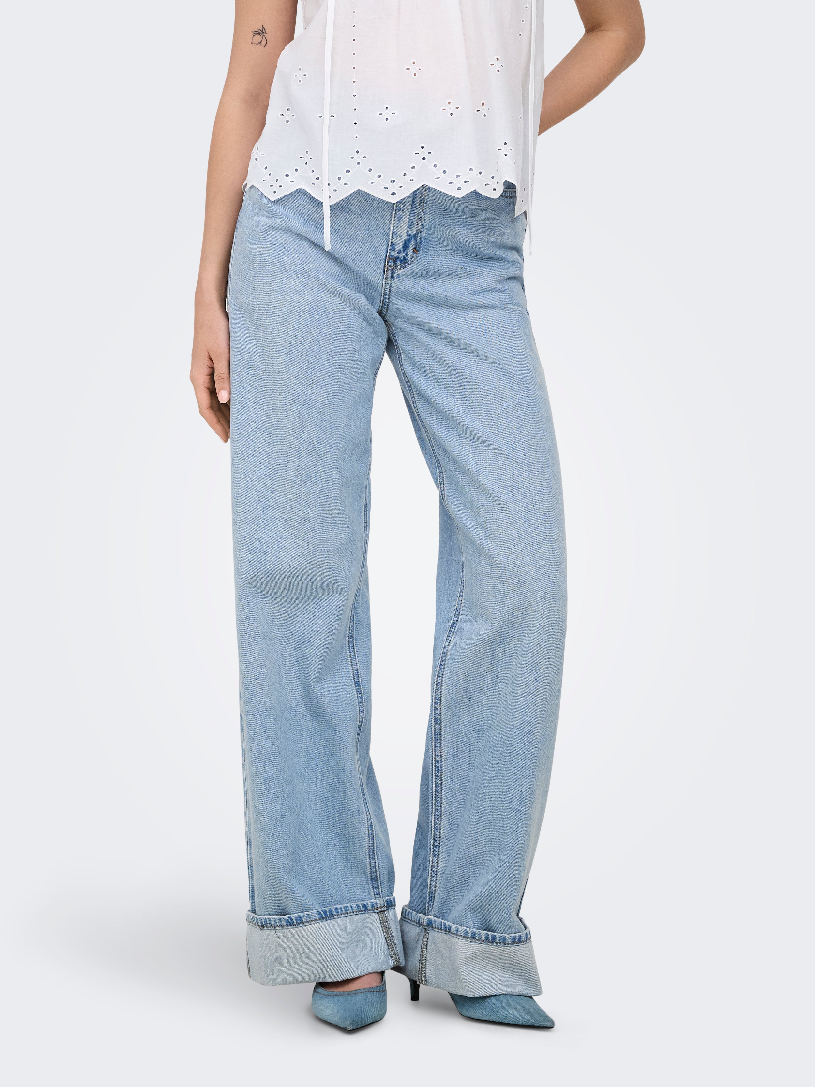 Onlhope Hohe Taille Weiter Beinschnitt Jeans