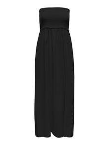 ONLY Normal geschnitten V-Ausschnitt Langes Kleid -Black - 15343044