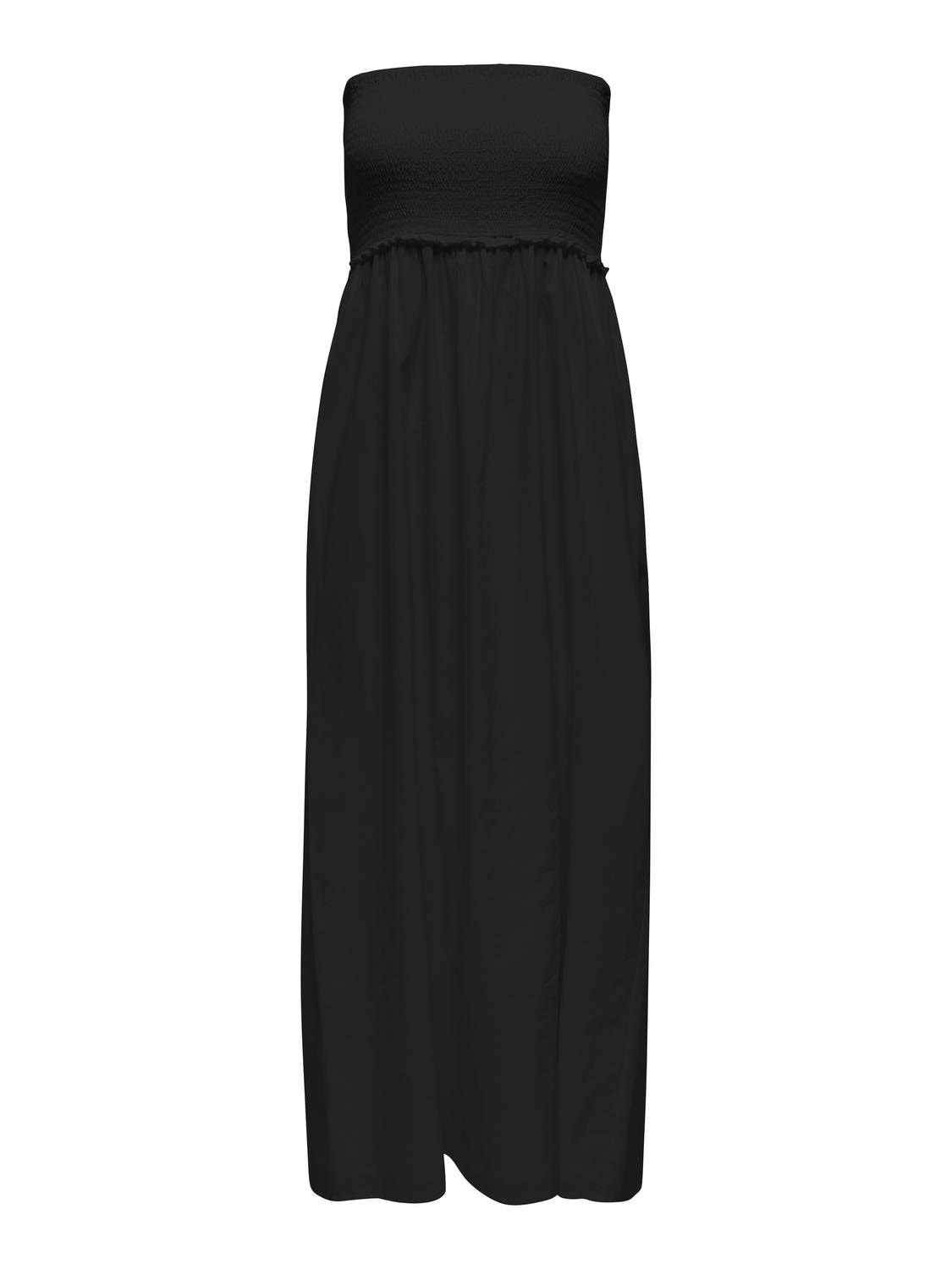 ONLY Normal geschnitten V-Ausschnitt Langes Kleid -Black - 15343044