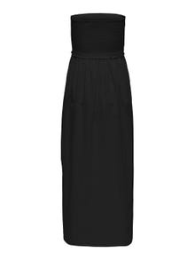 ONLY Normal geschnitten V-Ausschnitt Langes Kleid -Black - 15343044