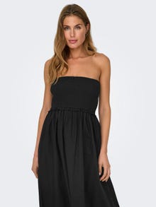 ONLY Strapless smock midi dress -Black - 15343044