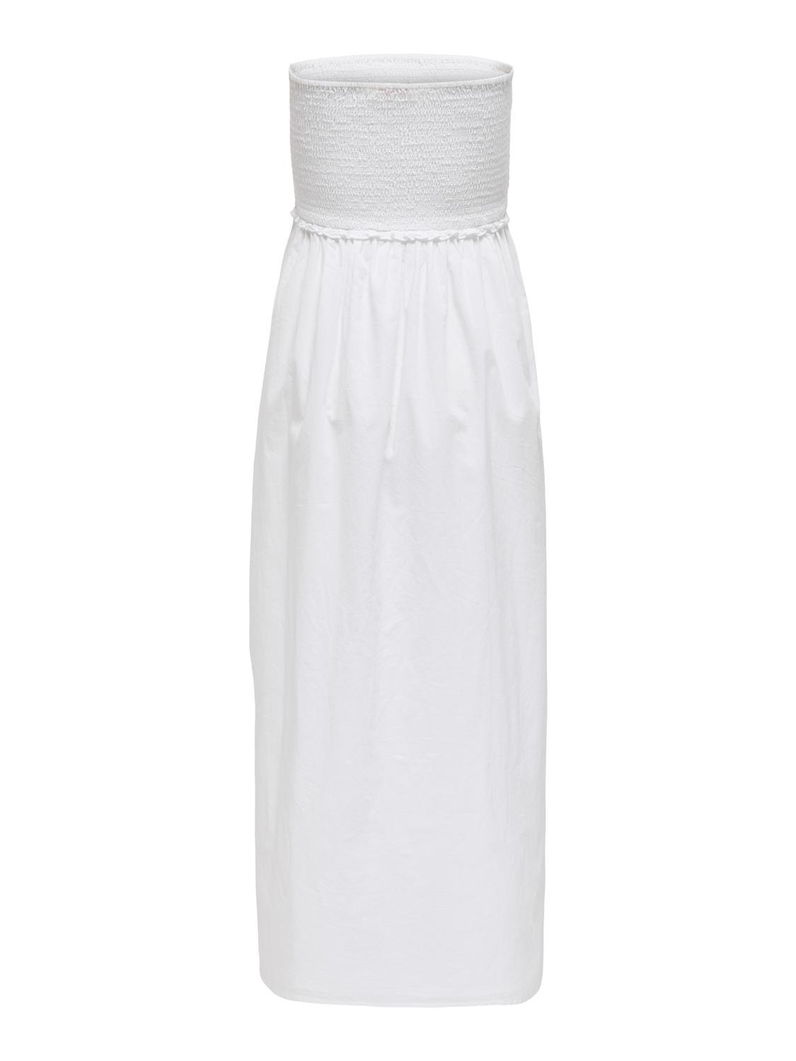 ONLY Strapless smock midi dress -Cloud Dancer - 15343044