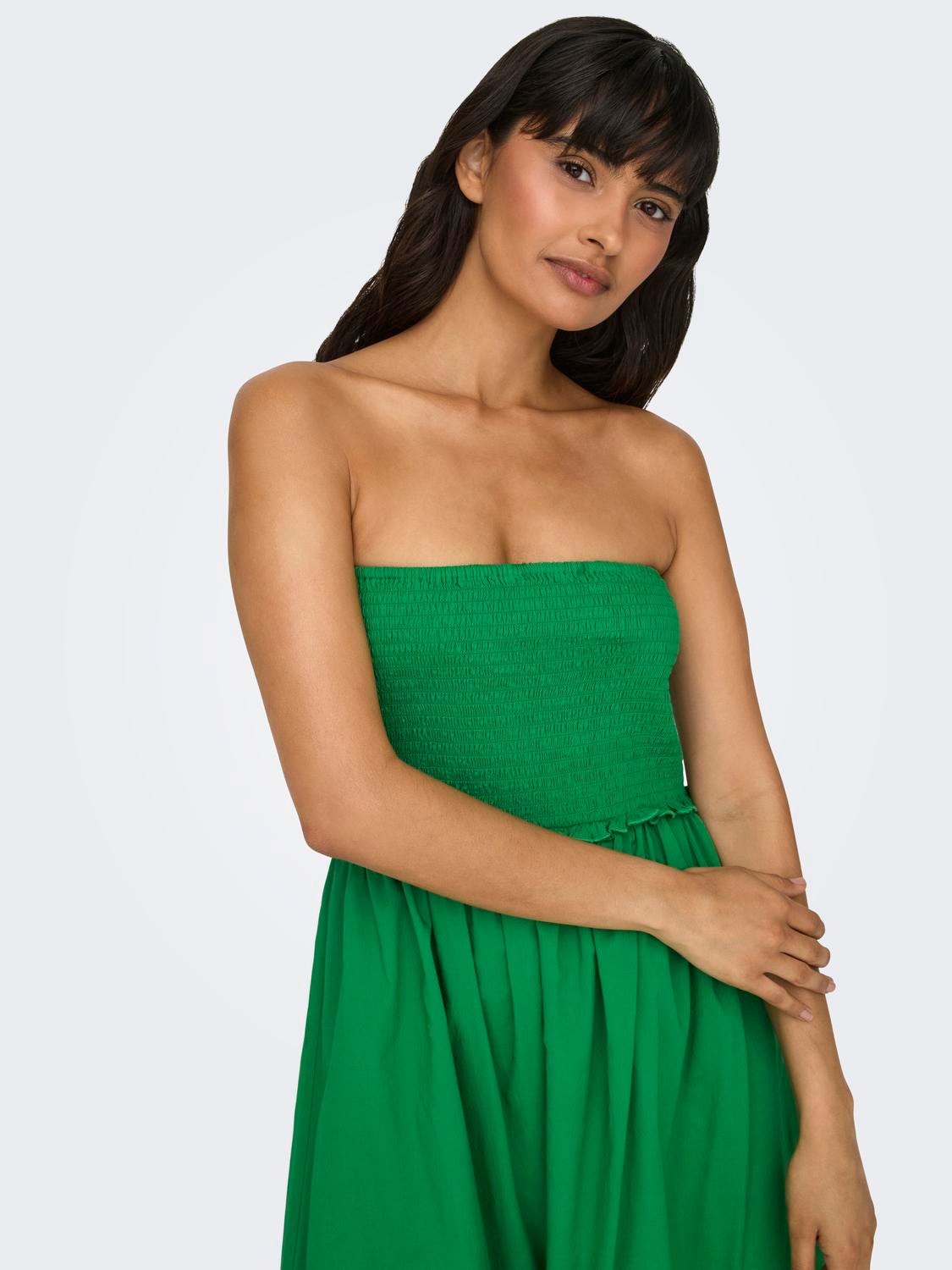 ONLY Vestido largo Corte regular Cuello en V -Green Bee - 15343044