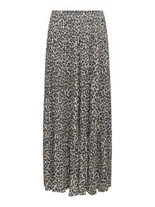 ONLY Long skirt with leopard print -Pumice Stone - 15343230