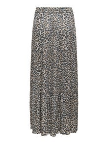 ONLY Long skirt with leopard print -Pumice Stone - 15343230