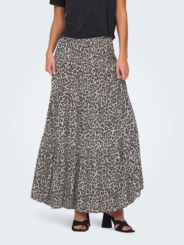 ONLY Long skirt with leopard print - 15343230