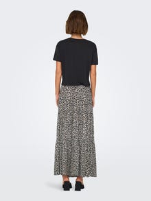 ONLY Long skirt with leopard print -Pumice Stone - 15343230