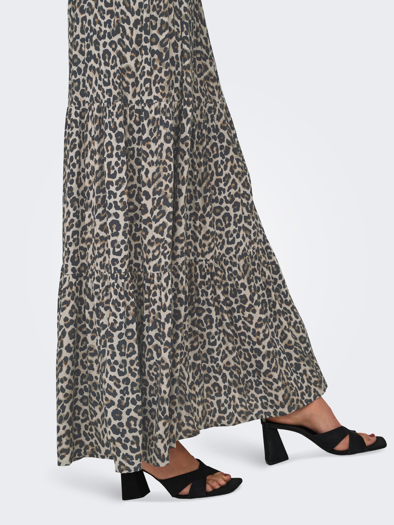 ONLY Long skirt with leopard print -Pumice Stone - 15343230