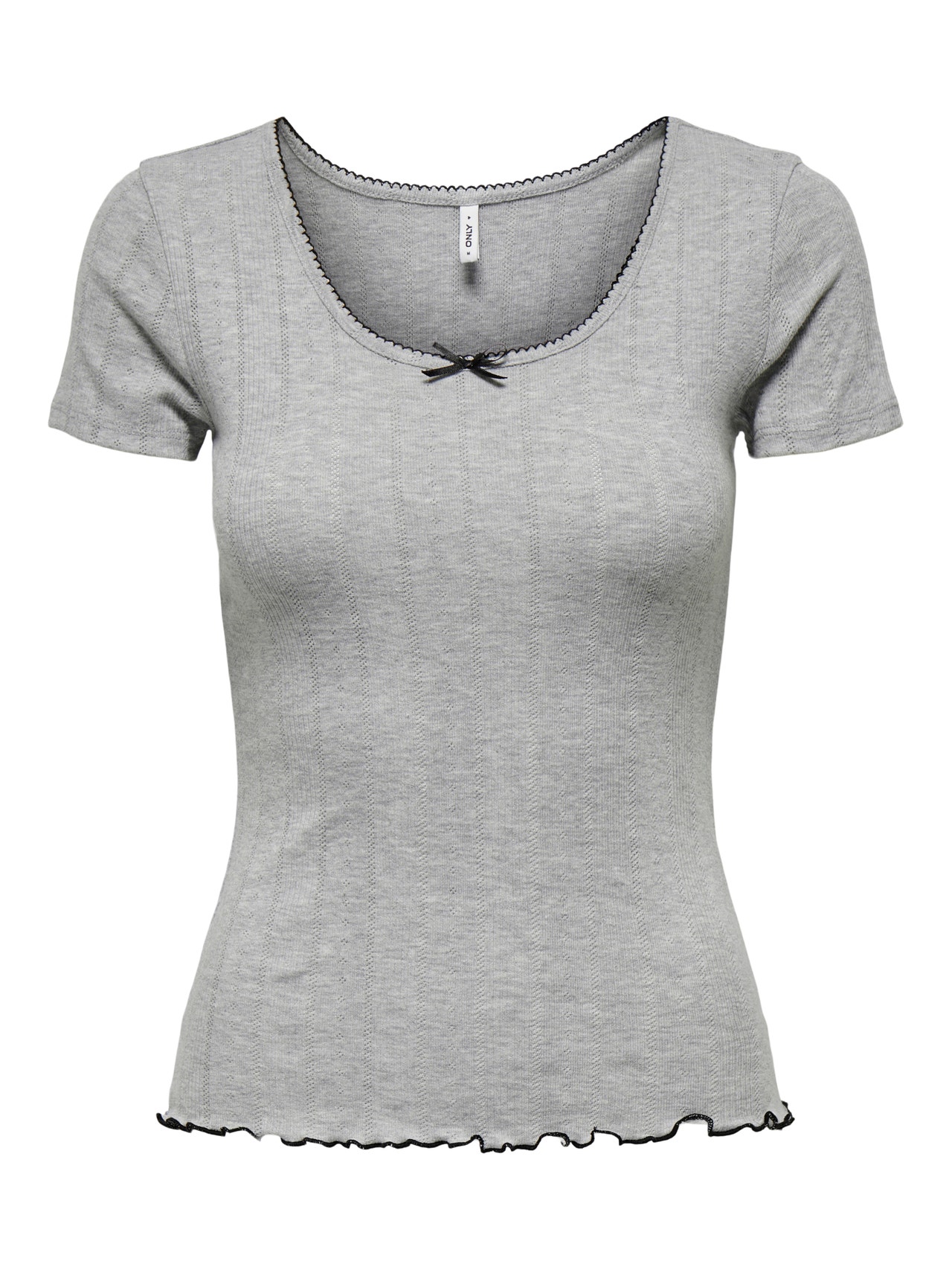 ONLY Normal geschnitten Rundhals Top -Light Grey Melange - 15343248