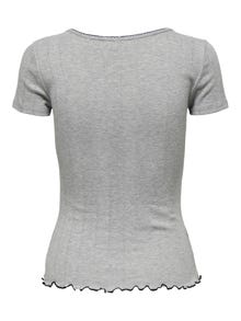 ONLY Normal geschnitten Rundhals Top -Light Grey Melange - 15343248