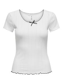 ONLY Normal geschnitten Rundhals Top -White - 15343248