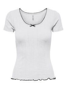 ONLY Regular fit O-hals Top -White - 15343248