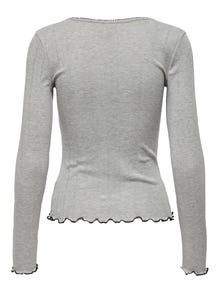 ONLY Long sleeve o-neck top -Light Grey Melange - 15343250