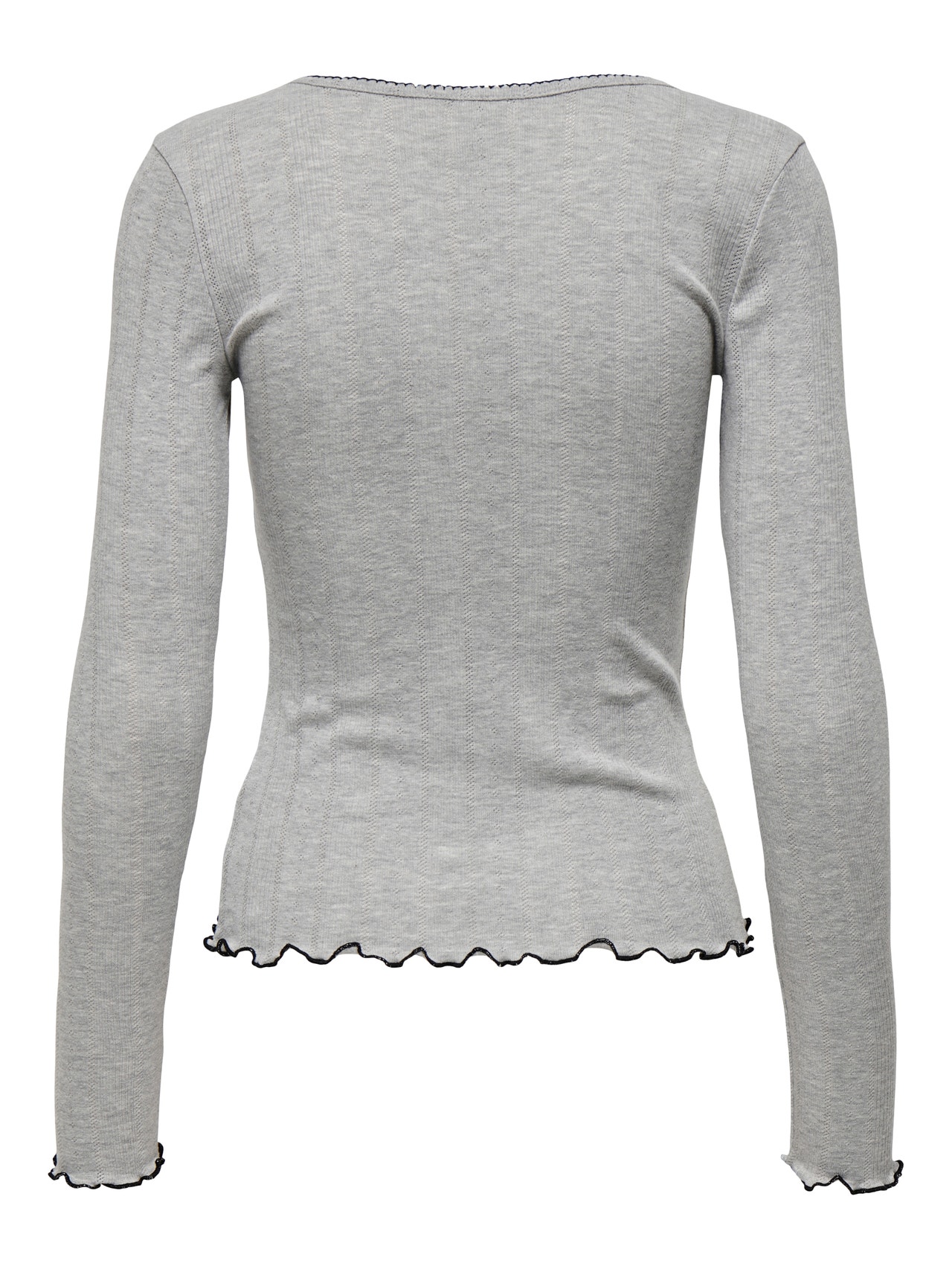 ONLY Long sleeve o-neck top -Light Grey Melange - 15343250