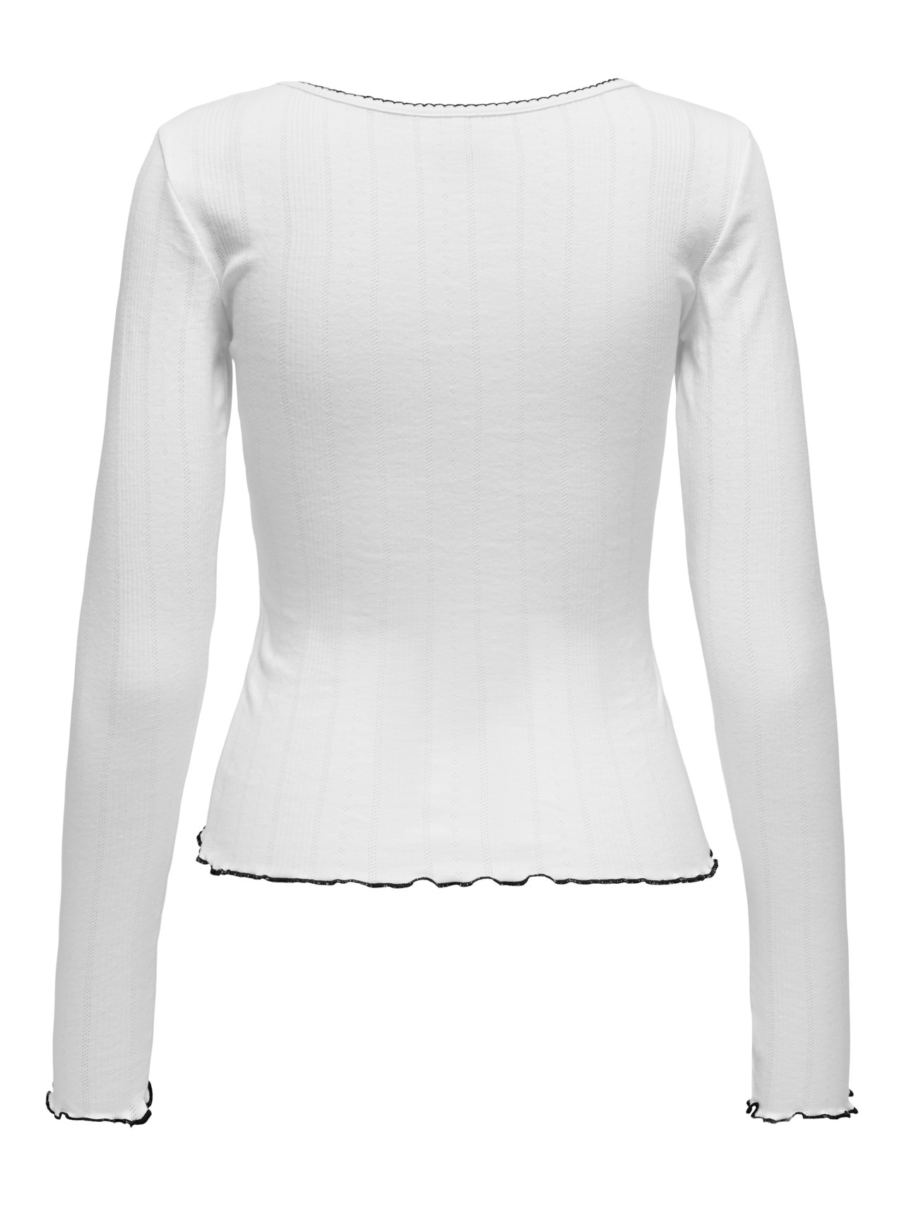 ONLY Regular Fit Round Neck Elasticated cuffs Top -White - 15343250