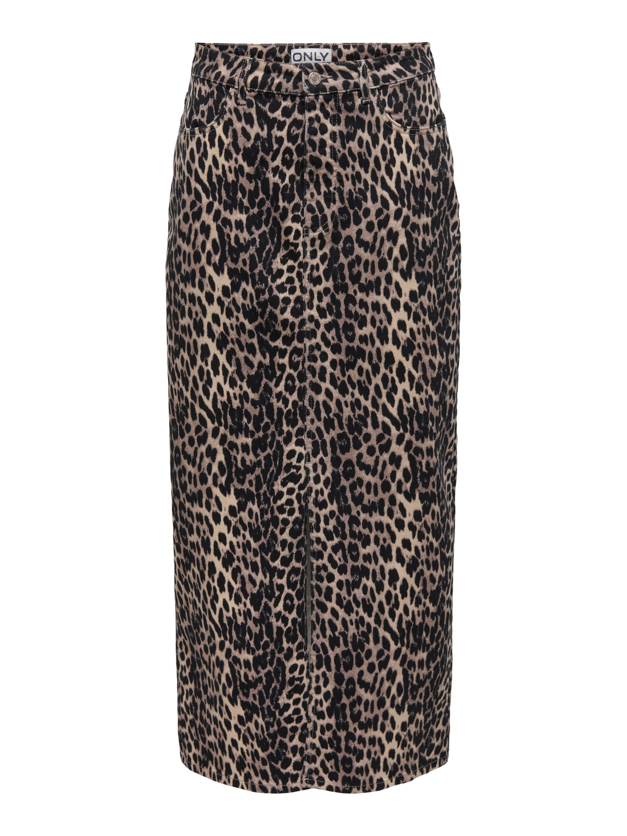 ONLY leopard printed skirt -Black - 15343258