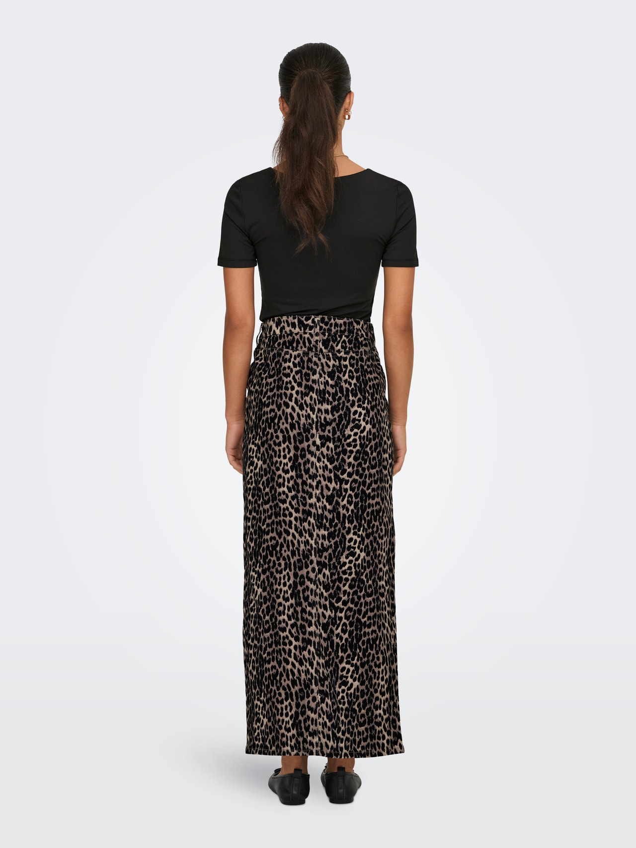 ONLY leopard printed skirt -Black - 15343258