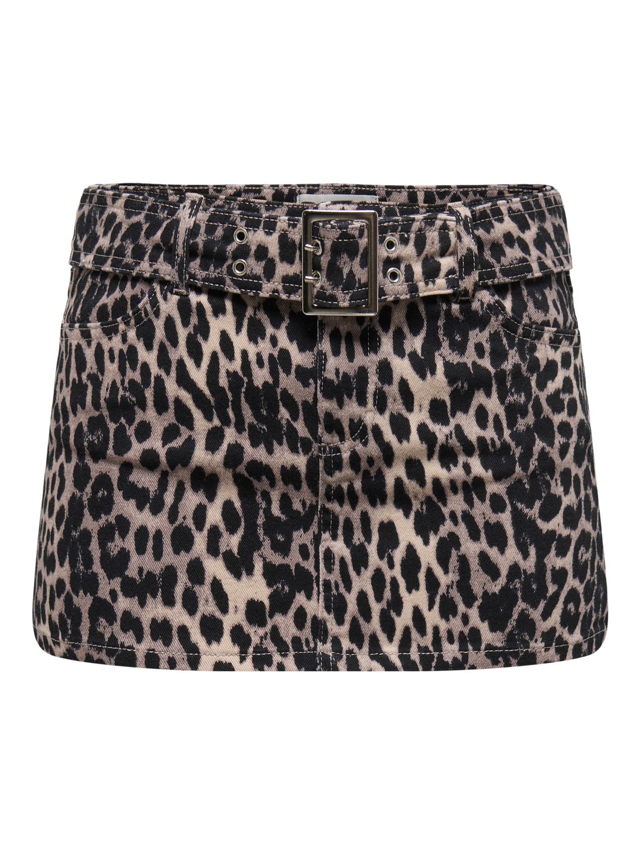 ONLY mini leopard skirt -Black - 15343263